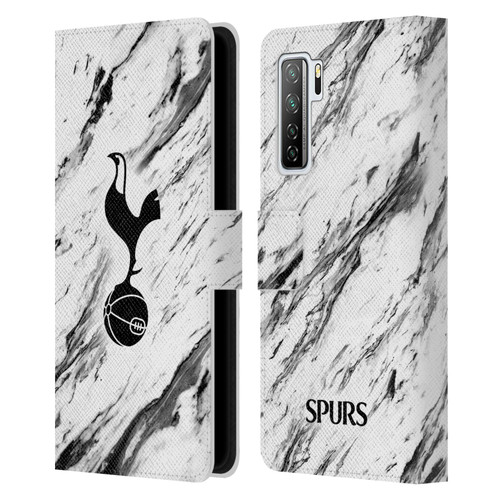 Tottenham Hotspur F.C. Badge Black And White Marble Leather Book Wallet Case Cover For Huawei Nova 7 SE/P40 Lite 5G