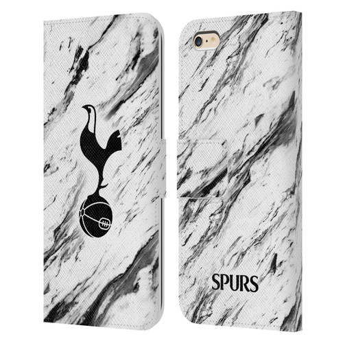 Tottenham Hotspur F.C. Badge Black And White Marble Leather Book Wallet Case Cover For Apple iPhone 6 Plus / iPhone 6s Plus