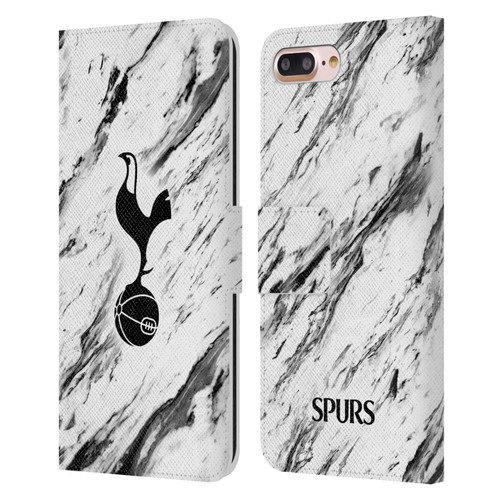Tottenham Hotspur F.C. Badge Black And White Marble Leather Book Wallet Case Cover For Apple iPhone 7 Plus / iPhone 8 Plus