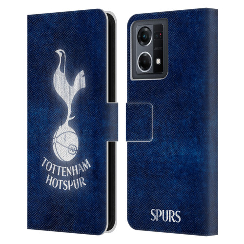 Tottenham Hotspur F.C. Badge Distressed Leather Book Wallet Case Cover For OPPO Reno8 4G
