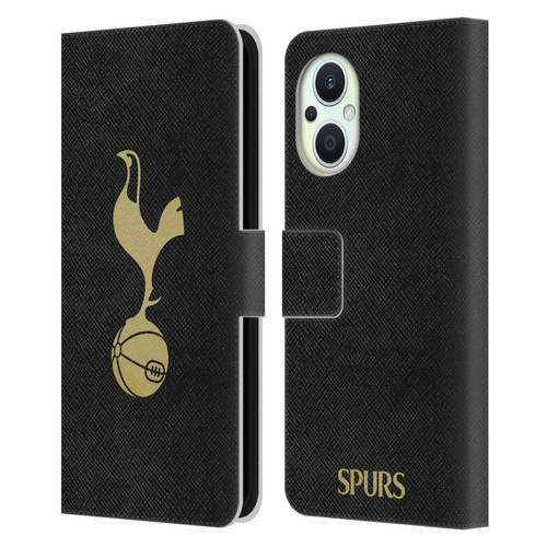 Tottenham Hotspur F.C. Badge Black And Gold Leather Book Wallet Case Cover For OPPO Reno8 Lite