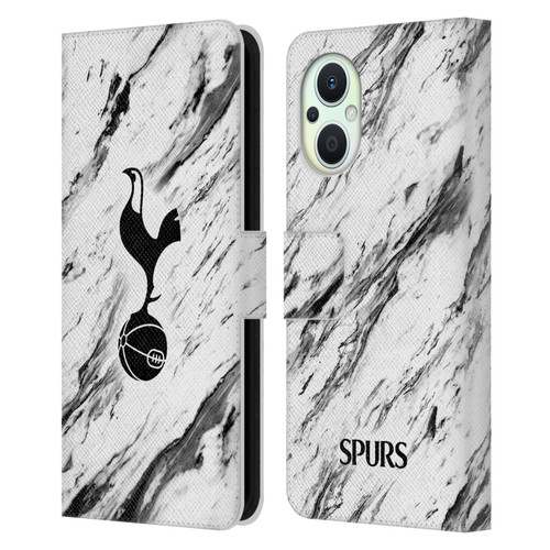 Tottenham Hotspur F.C. Badge Black And White Marble Leather Book Wallet Case Cover For OPPO Reno8 Lite
