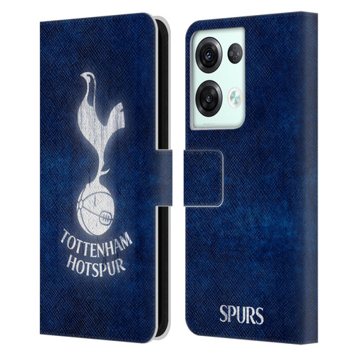 Tottenham Hotspur F.C. Badge Distressed Leather Book Wallet Case Cover For OPPO Reno8 Pro