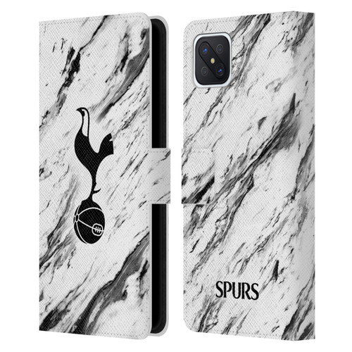 Tottenham Hotspur F.C. Badge Black And White Marble Leather Book Wallet Case Cover For OPPO Reno4 Z 5G