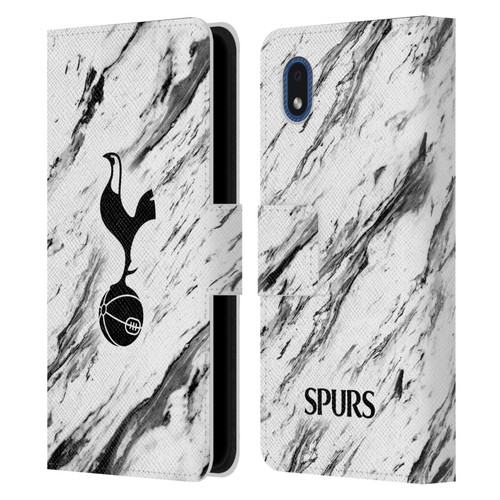 Tottenham Hotspur F.C. Badge Black And White Marble Leather Book Wallet Case Cover For Samsung Galaxy A01 Core (2020)