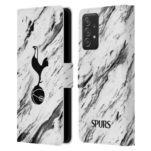 Tottenham Hotspur F.C. Badge Black And White Marble Leather Book Wallet Case Cover For Samsung Galaxy A52 / A52s / 5G (2021)
