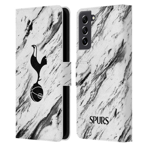 Tottenham Hotspur F.C. Badge Black And White Marble Leather Book Wallet Case Cover For Samsung Galaxy S21 FE 5G
