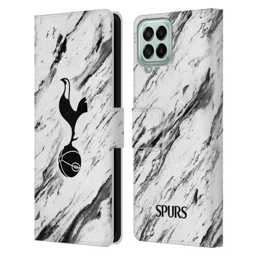 Tottenham Hotspur F.C. Badge Black And White Marble Leather Book Wallet Case Cover For Samsung Galaxy M33 (2022)