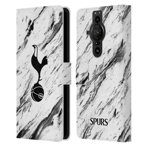 Tottenham Hotspur F.C. Badge Black And White Marble Leather Book Wallet Case Cover For Sony Xperia Pro-I