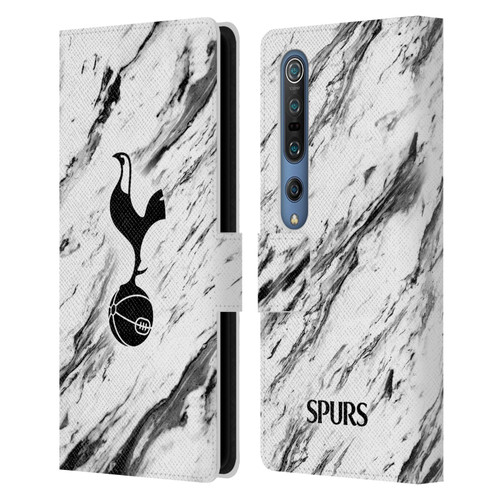Tottenham Hotspur F.C. Badge Black And White Marble Leather Book Wallet Case Cover For Xiaomi Mi 10 5G / Mi 10 Pro 5G