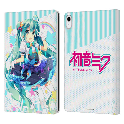 Hatsune Miku Graphics Stars And Rainbow Leather Book Wallet Case Cover For Apple iPad 10.9 (2022)