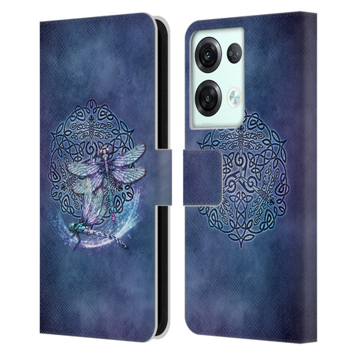 Brigid Ashwood Celtic Wisdom Dragonfly Leather Book Wallet Case Cover For OPPO Reno8 Pro