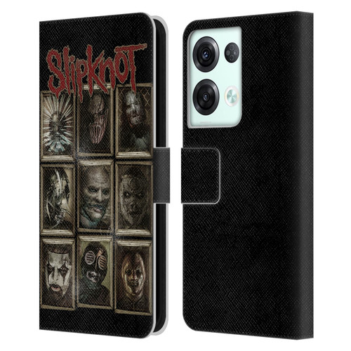 Slipknot Key Art Covered Faces Leather Book Wallet Case Cover For OPPO Reno8 Pro