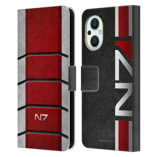 EA Bioware Mass Effect Graphics N7 Logo Armor Leather Book Wallet Case Cover For OPPO Reno8 Lite
