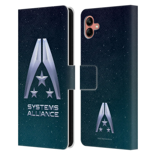 EA Bioware Mass Effect Graphics Systems Alliance Logo Leather Book Wallet Case Cover For Samsung Galaxy A04 (2022)