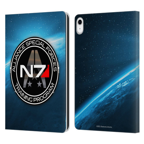 EA Bioware Mass Effect 3 Badges And Logos N7 Training Program Leather Book Wallet Case Cover For Apple iPad 10.9 (2022)