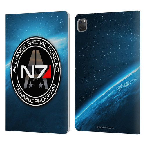 EA Bioware Mass Effect 3 Badges And Logos N7 Training Program Leather Book Wallet Case Cover For Apple iPad Pro 11 2020 / 2021 / 2022