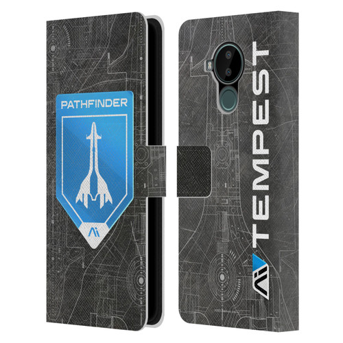 EA Bioware Mass Effect Andromeda Graphics Pathfinder Badge Leather Book Wallet Case Cover For Nokia C30