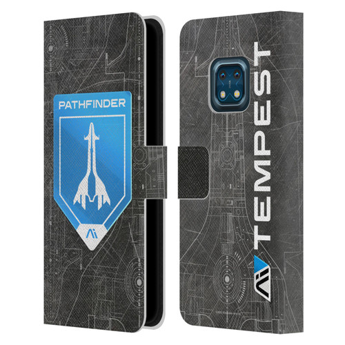 EA Bioware Mass Effect Andromeda Graphics Pathfinder Badge Leather Book Wallet Case Cover For Nokia XR20