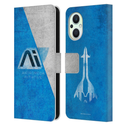 EA Bioware Mass Effect Andromeda Graphics Initiative Distressed Leather Book Wallet Case Cover For OPPO Reno8 Lite