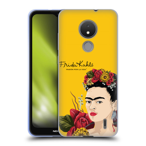 Frida Kahlo Red Florals Portrait Soft Gel Case for Nokia C21