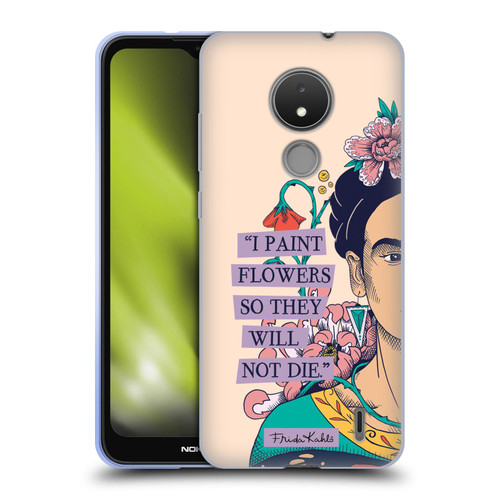 Frida Kahlo Sketch I Paint Flowers Soft Gel Case for Nokia C21