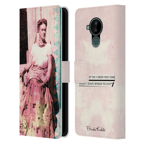 Frida Kahlo Portraits And Quotes Strange Leather Book Wallet Case Cover For Nokia C30