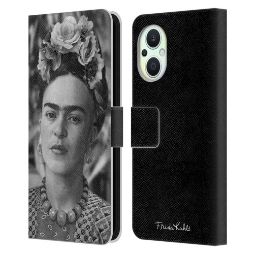 Frida Kahlo Portraits And Quotes Floral Headdress Leather Book Wallet Case Cover For OPPO Reno8 Lite