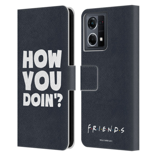 Friends TV Show Quotes How You Doin' Leather Book Wallet Case Cover For OPPO Reno8 4G