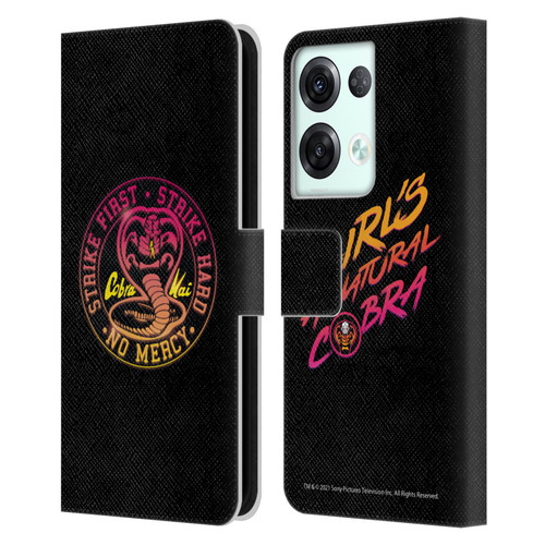 Cobra Kai Key Art Strike Hard Logo Leather Book Wallet Case Cover For OPPO Reno8 Pro