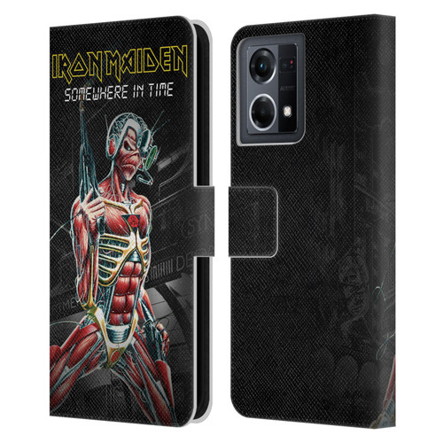 Iron Maiden Album Covers Somewhere Leather Book Wallet Case Cover For OPPO Reno8 4G