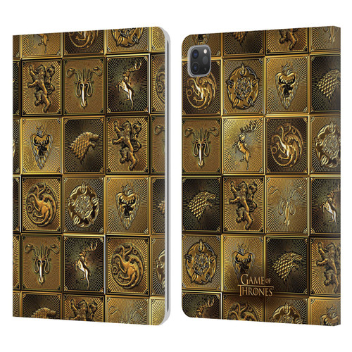 HBO Game of Thrones Golden Sigils All Houses Leather Book Wallet Case Cover For Apple iPad Pro 11 2020 / 2021 / 2022