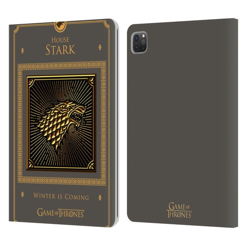 HBO Game of Thrones Golden Sigils Stark Border Leather Book Wallet Case Cover For Apple iPad Pro 11 2020 / 2021 / 2022