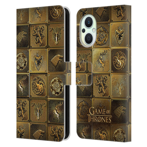 HBO Game of Thrones Golden Sigils All Houses Leather Book Wallet Case Cover For OPPO Reno8 Lite