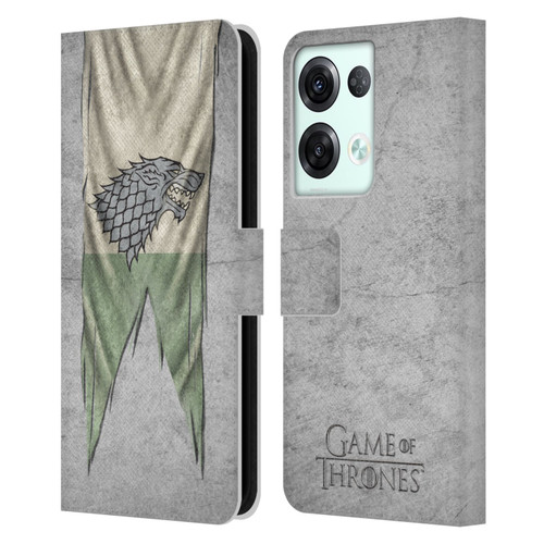 HBO Game of Thrones Sigil Flags Stark Leather Book Wallet Case Cover For OPPO Reno8 Pro