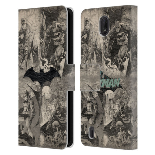 Batman DC Comics Hush Logo Collage Distressed Leather Book Wallet Case Cover For Nokia C01 Plus/C1 2nd Edition
