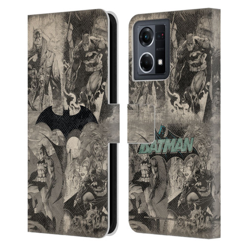 Batman DC Comics Hush Logo Collage Distressed Leather Book Wallet Case Cover For OPPO Reno8 4G