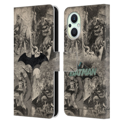 Batman DC Comics Hush Logo Collage Distressed Leather Book Wallet Case Cover For OPPO Reno8 Lite