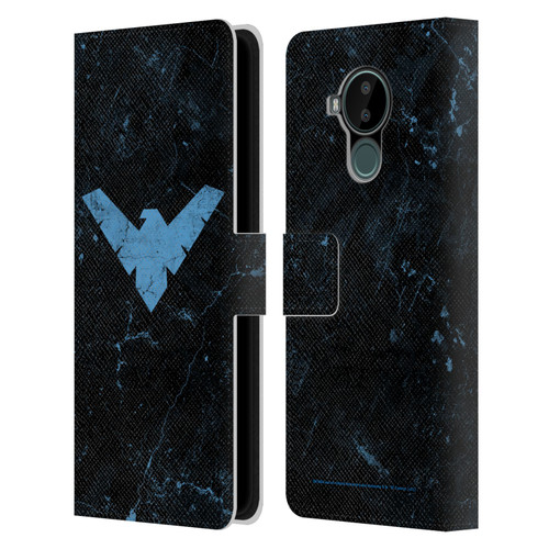 Batman DC Comics Nightwing Logo Grunge Leather Book Wallet Case Cover For Nokia C30