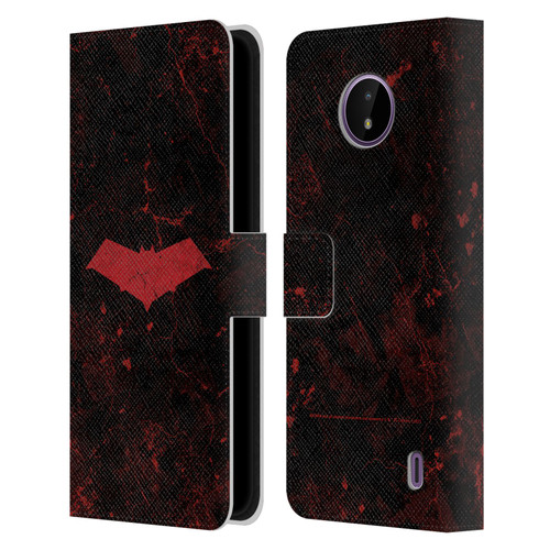 Batman DC Comics Red Hood Logo Grunge Leather Book Wallet Case Cover For Nokia C10 / C20