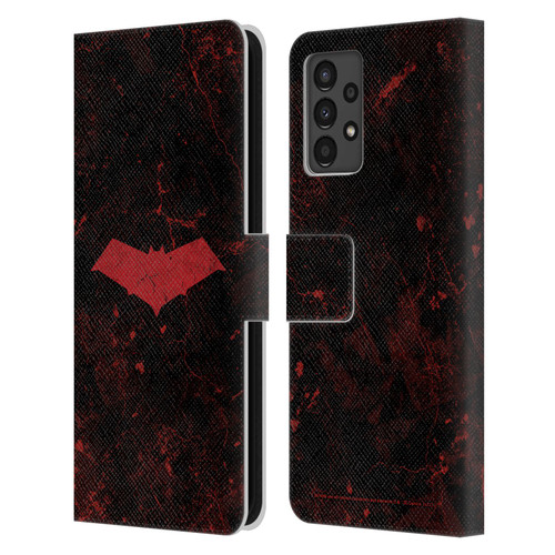 Batman DC Comics Red Hood Logo Grunge Leather Book Wallet Case Cover For Samsung Galaxy A13 (2022)