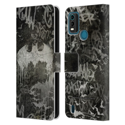 Batman DC Comics Vintage Fashion Graffiti Logo Leather Book Wallet Case Cover For Nokia G11 Plus