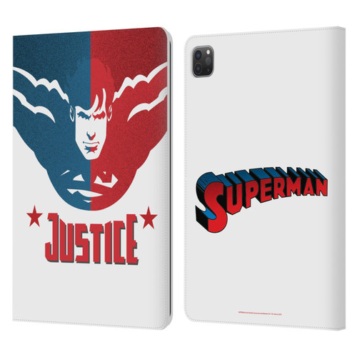 Superman DC Comics Character Art Justice Leather Book Wallet Case Cover For Apple iPad Pro 11 2020 / 2021 / 2022