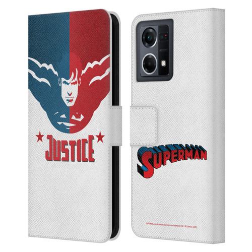 Superman DC Comics Character Art Justice Leather Book Wallet Case Cover For OPPO Reno8 4G