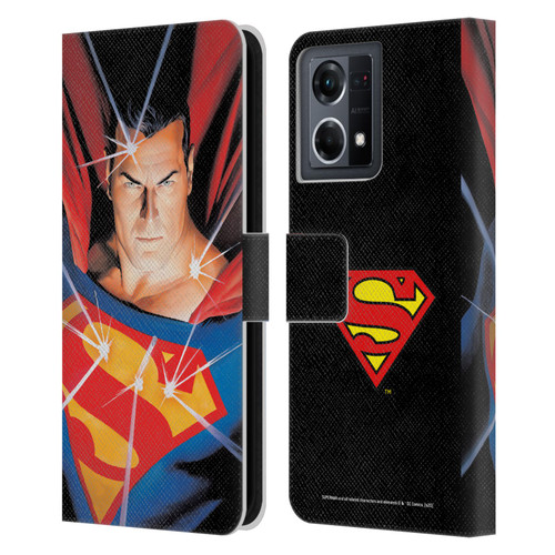 Superman DC Comics Famous Comic Book Covers Alex Ross Mythology Leather Book Wallet Case Cover For OPPO Reno8 4G