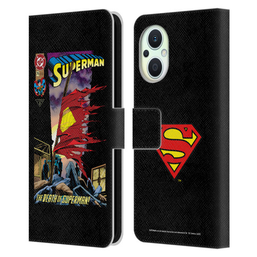 Superman DC Comics Famous Comic Book Covers Death Leather Book Wallet Case Cover For OPPO Reno8 Lite