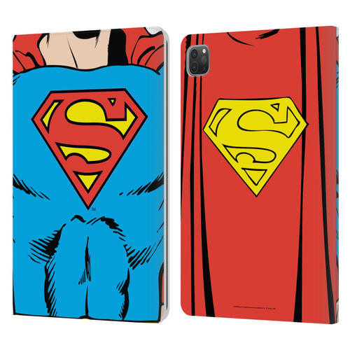 Superman DC Comics Logos Classic Costume Leather Book Wallet Case Cover For Apple iPad Pro 11 2020 / 2021 / 2022