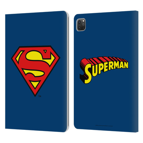 Superman DC Comics Logos Classic Leather Book Wallet Case Cover For Apple iPad Pro 11 2020 / 2021 / 2022