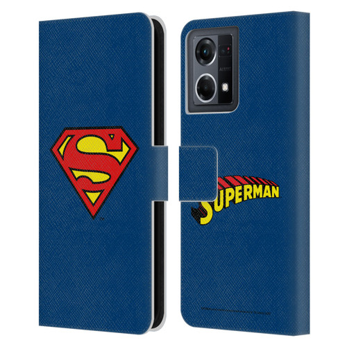 Superman DC Comics Logos Classic Leather Book Wallet Case Cover For OPPO Reno8 4G
