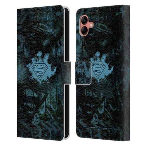 Superman DC Comics Vintage Fashion Graffiti Leather Book Wallet Case Cover For Samsung Galaxy A04 (2022)